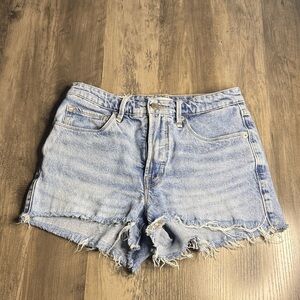Good American Light Blue Distressed Jean Shorts